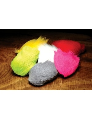 Hareline Dubbin Deer Belly Hair Dyed Over White